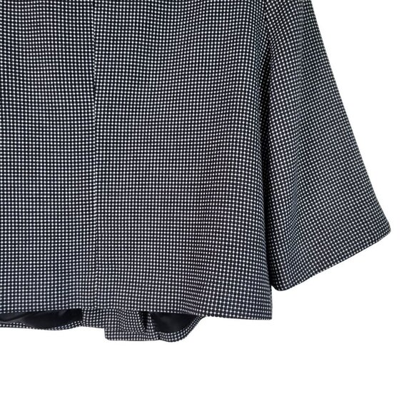 White House Black Market Cropped Gingham Big Button Blazer Jacket Wide Slv Sz 14 - Picture 12 of 13